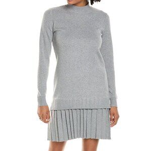 TAYLOR Pleated Mock Neck Sweater Mini Dress, M, NWOT
